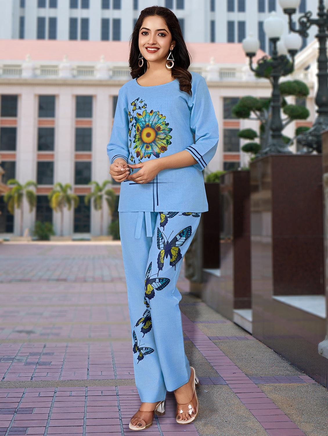 women floral print top and trouser co-ord set - 21943603 - Standard Image - 3