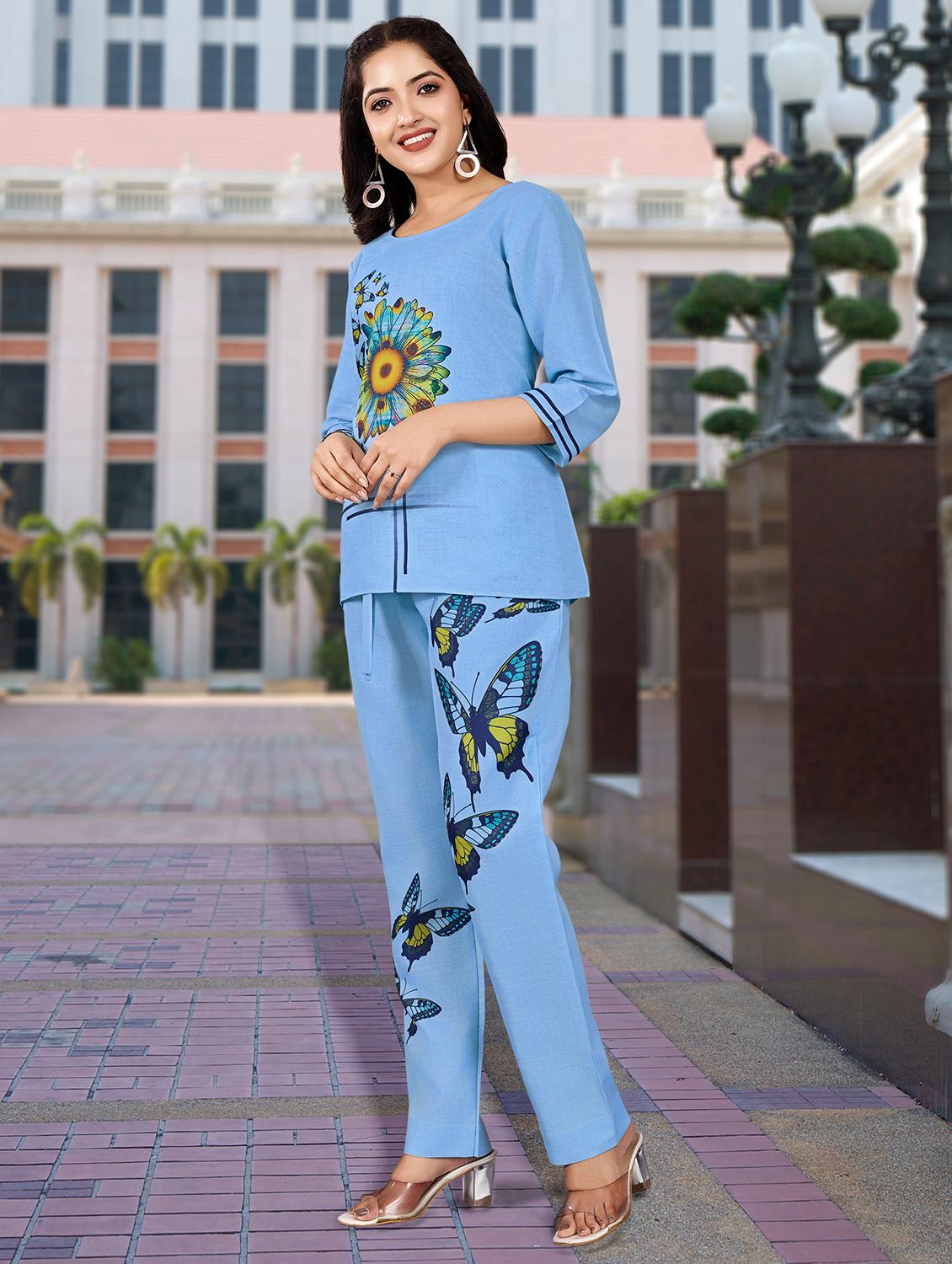 women floral print top and trouser co-ord set - 21943603 - Standard Image - 5