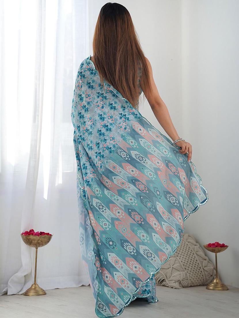women printed casual wear saree with blouse - 21943651 - Standard Image - 3