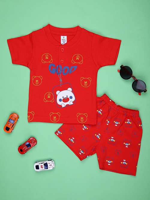boys printed t-shirt & shorts twin set - 21943695 -  Standard Image - 0