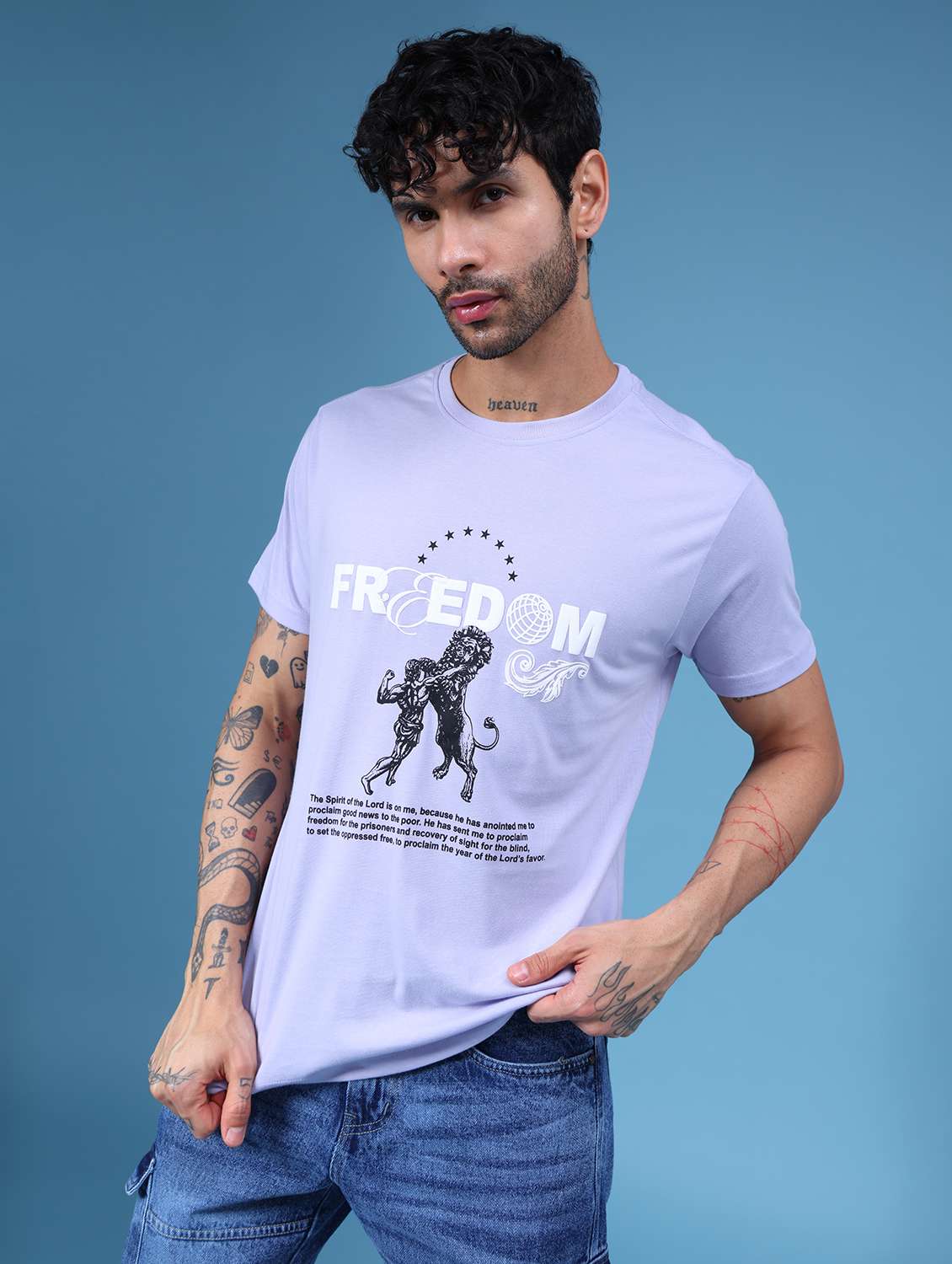 light purple poly cotton single jersey tshirt - 21943721 - Zoom Image - 0