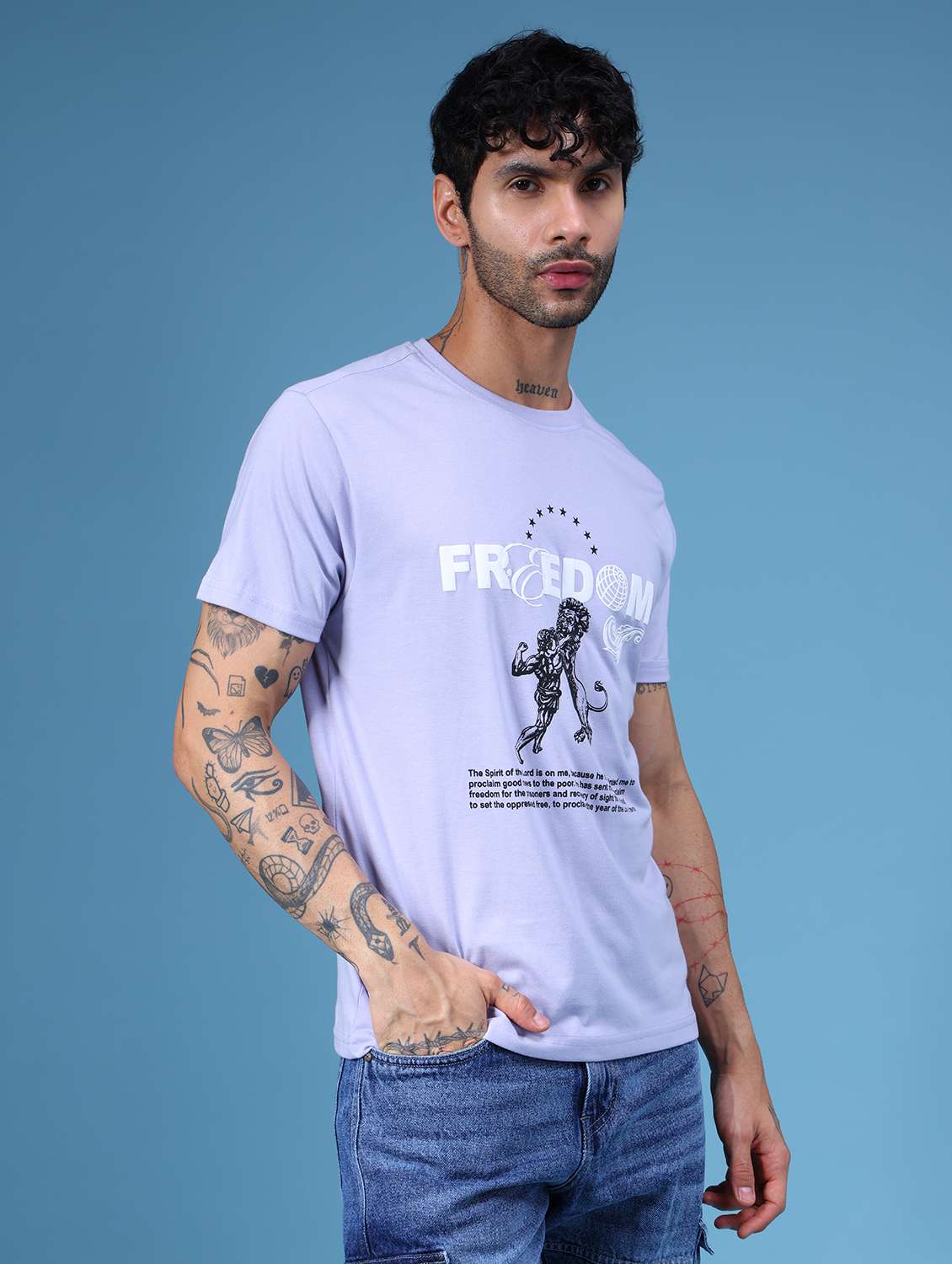 light purple poly cotton single jersey tshirt - 21943721 - Standard Image - 3