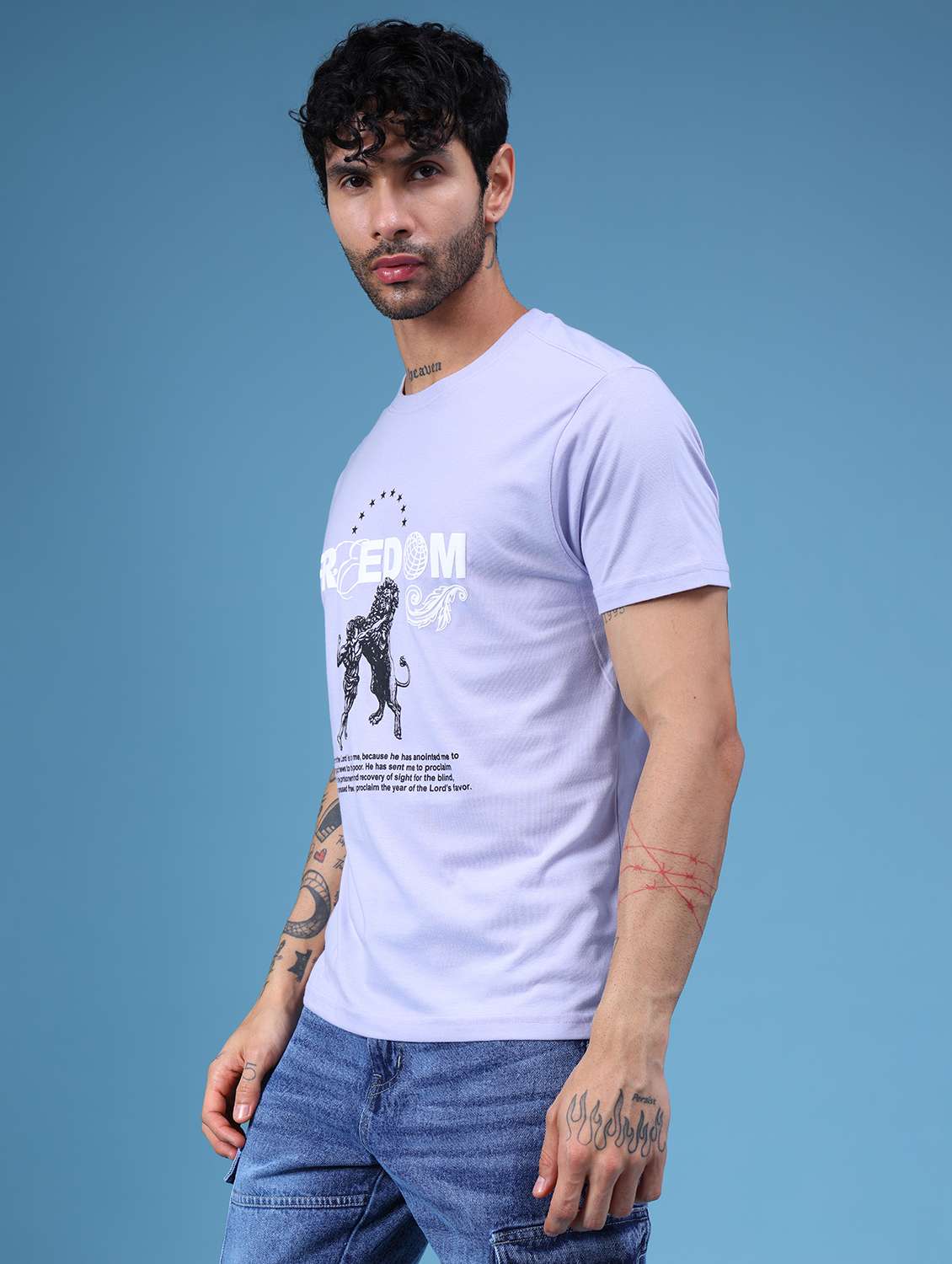 light purple poly cotton single jersey tshirt - 21943721 - Standard Image - 5