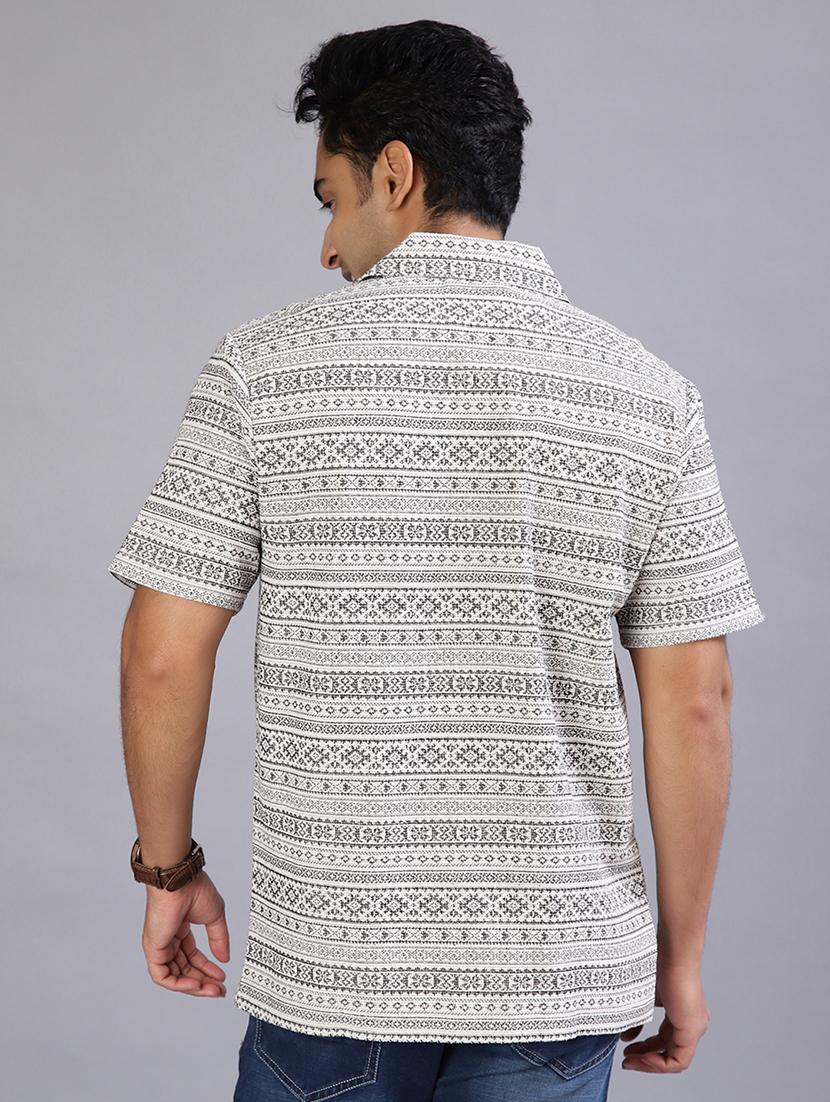 men printed collared short sleeve regular fit shirt - 21943729 - Standard Image - 3