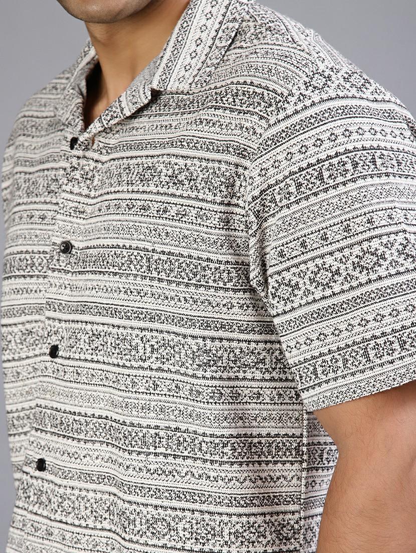 men printed collared short sleeve regular fit shirt - 21943729 - Standard Image - 5