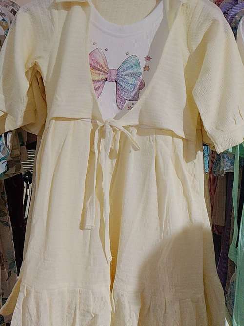 yellow textured frock - 21943750 - Standard Image - 0
