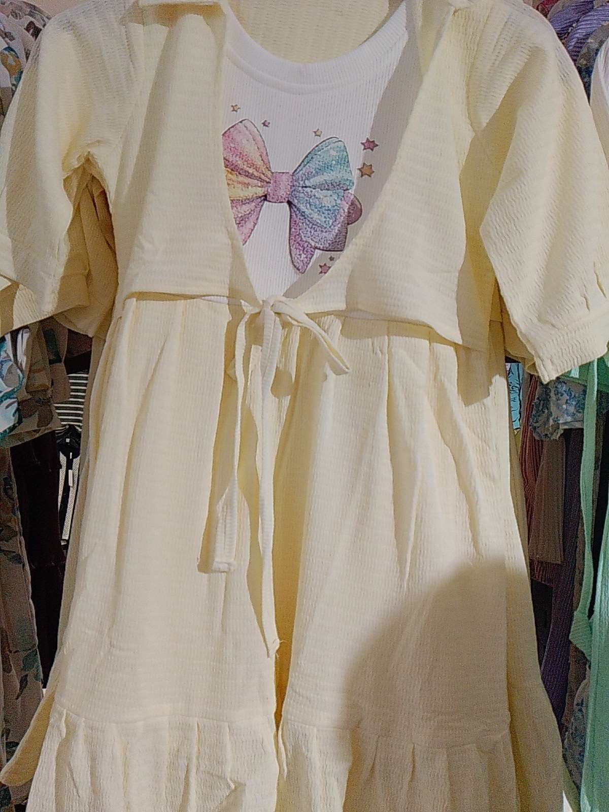 yellow textured frock - 21943750 - Zoom Image - 0