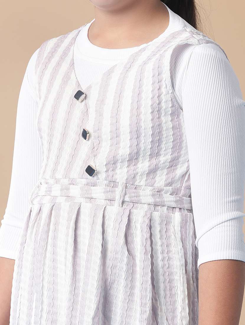 girls self design three quarter sleeve frock - 21943754 -  Standard Image - 5