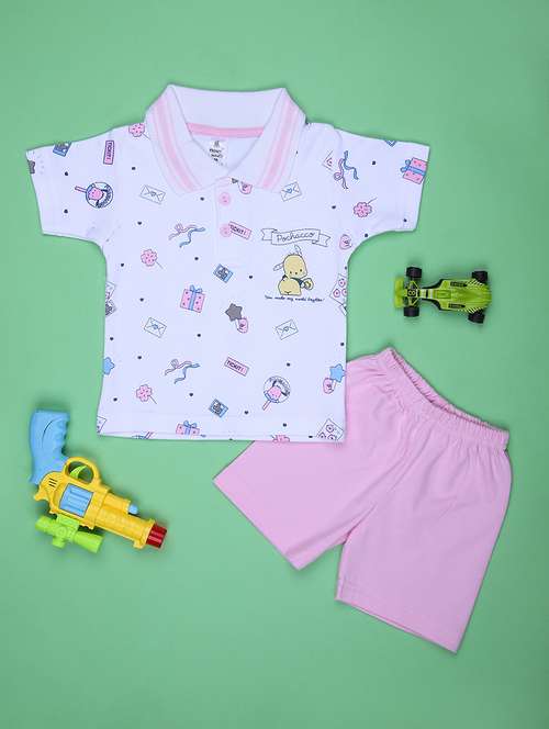 boys printed t-shirt & shorts casual wear set - 21943784 -  Standard Image - 0
