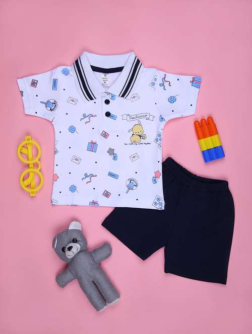 boys printed t-shirt & shorts twin set - 21943786 -  Standard Image - 0
