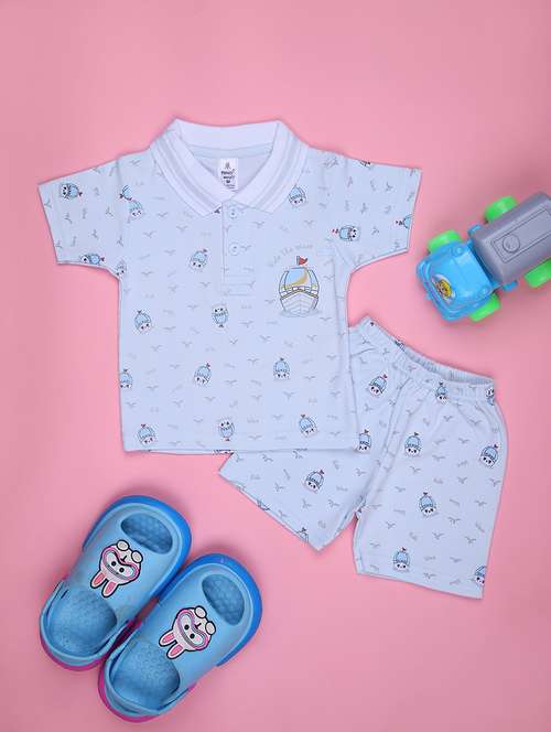 boys printed t-shirt & shorts twin set - 21943794 -  Standard Image - 0