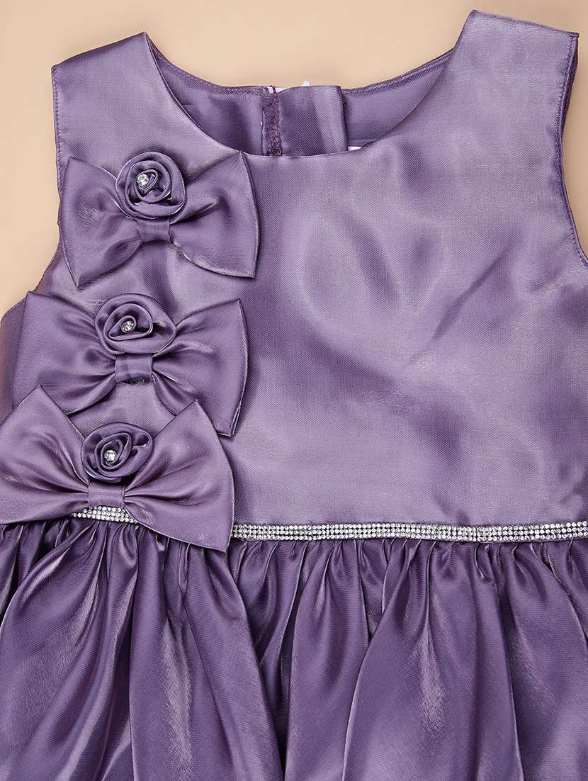 girls solid sleeveless flared frock - 21943877 -  Standard Image - 3
