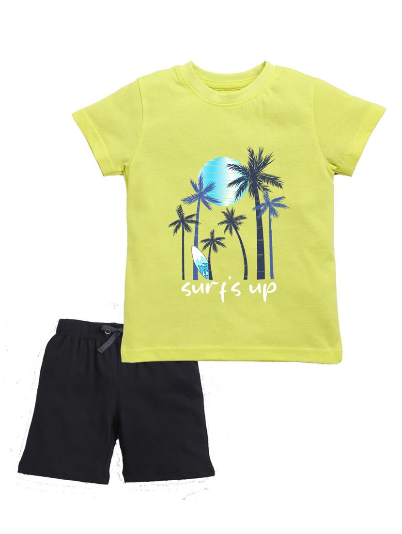 boys printed t-shirt & shorts casual wear set - 21944162 -  Zoom Image - 0