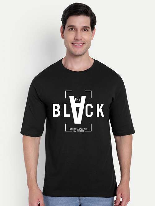 men black short sleeve oversized t-shirt - 21944424 -  Standard Image - 0