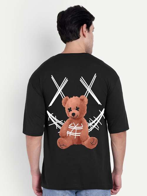 men black short sleeve oversized t-shirt - 21944427 - Standard Image - 0