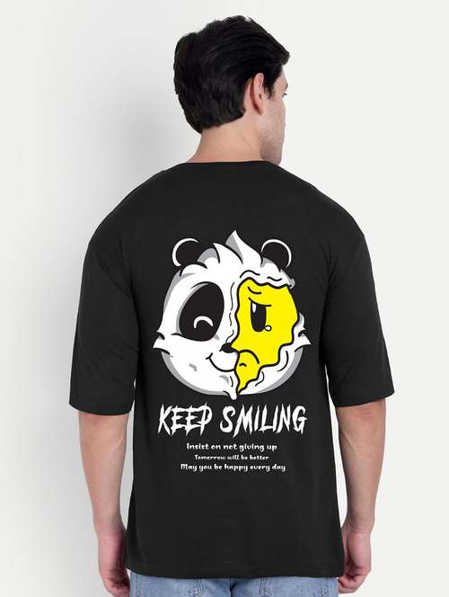 men black short sleeve oversized t-shirt - 21944428 - Standard Image - 0