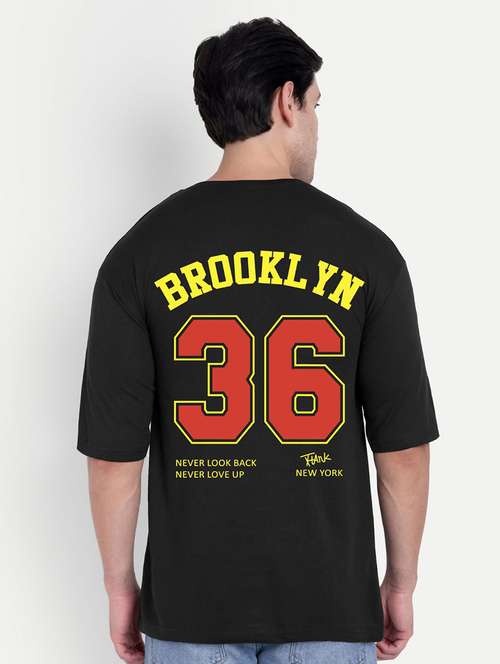 men black short sleeve oversized t-shirt - 21944432 - Standard Image - 0