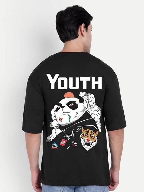 men black short sleeve oversized t-shirt - 21944435 - Standard Image - 0