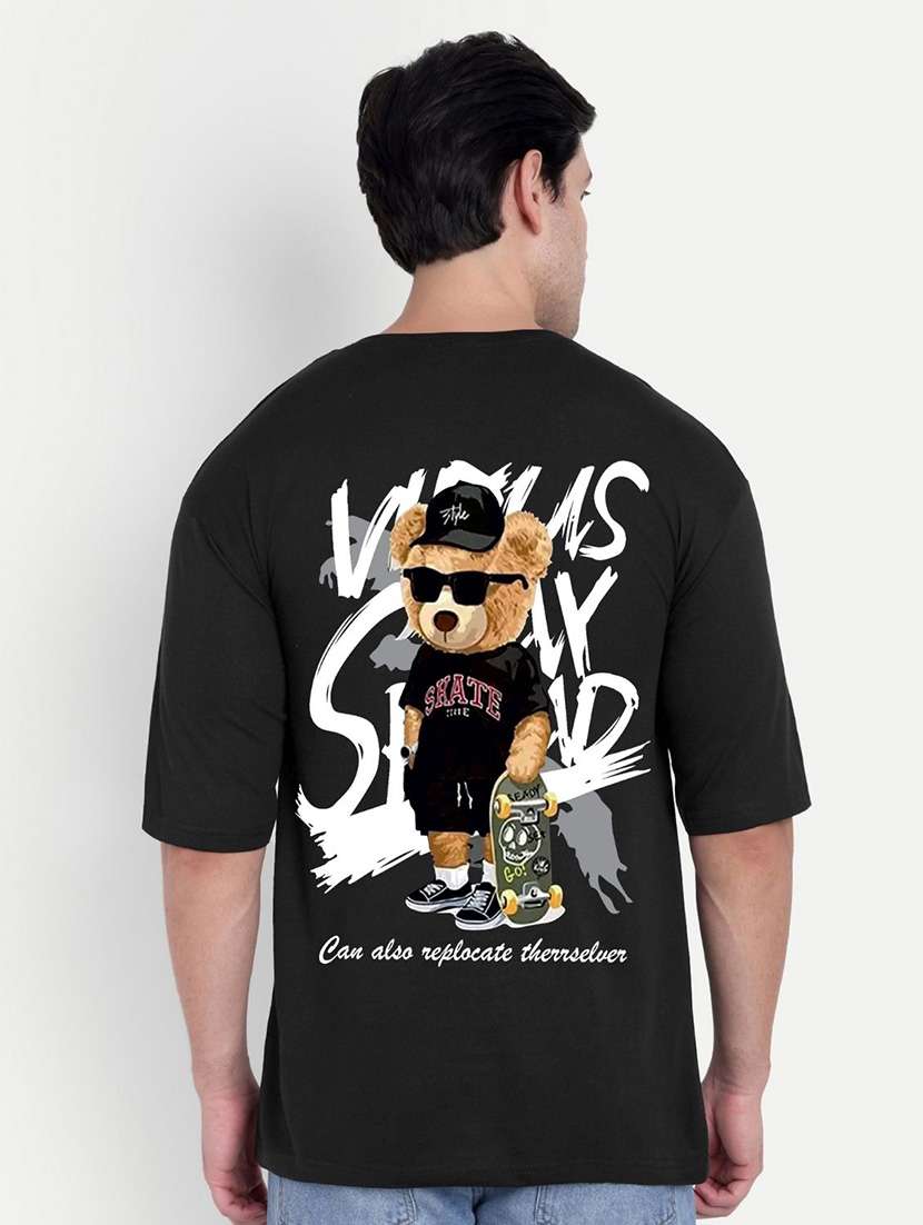 men black short sleeve oversized t-shirt - 21944438 - Zoom Image - 0