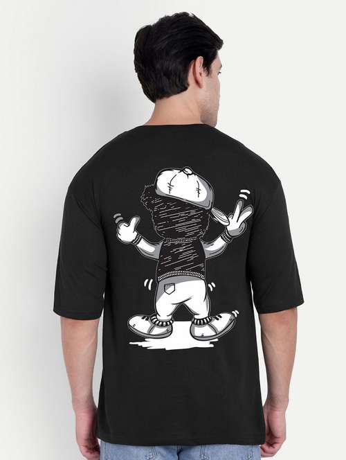 men black short sleeve oversized t-shirt - 21944441 - Standard Image - 0