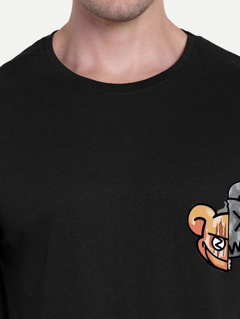 men black short sleeve oversized t-shirt - 21944442 - Standard Image - 3