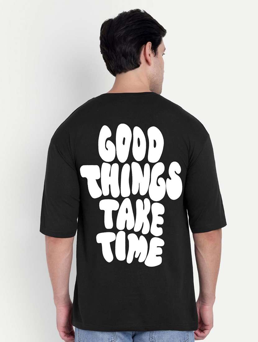 men black short sleeve oversized t-shirt - 21944458 - Zoom Image - 0