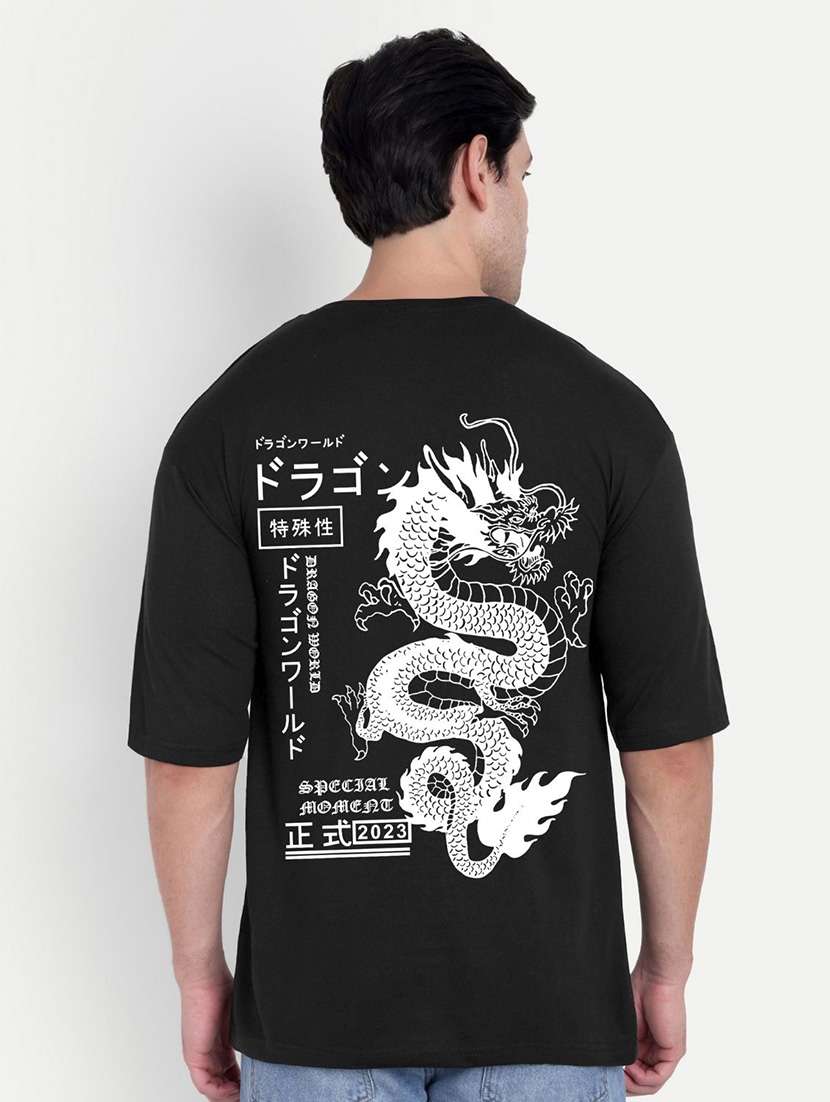 men black short sleeve oversized t-shirt - 21944459 - Zoom Image - 0