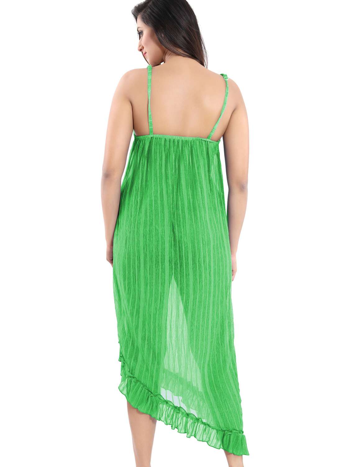 women solid shoulder strap lace babydoll - 21944478 -  Standard Image - 3