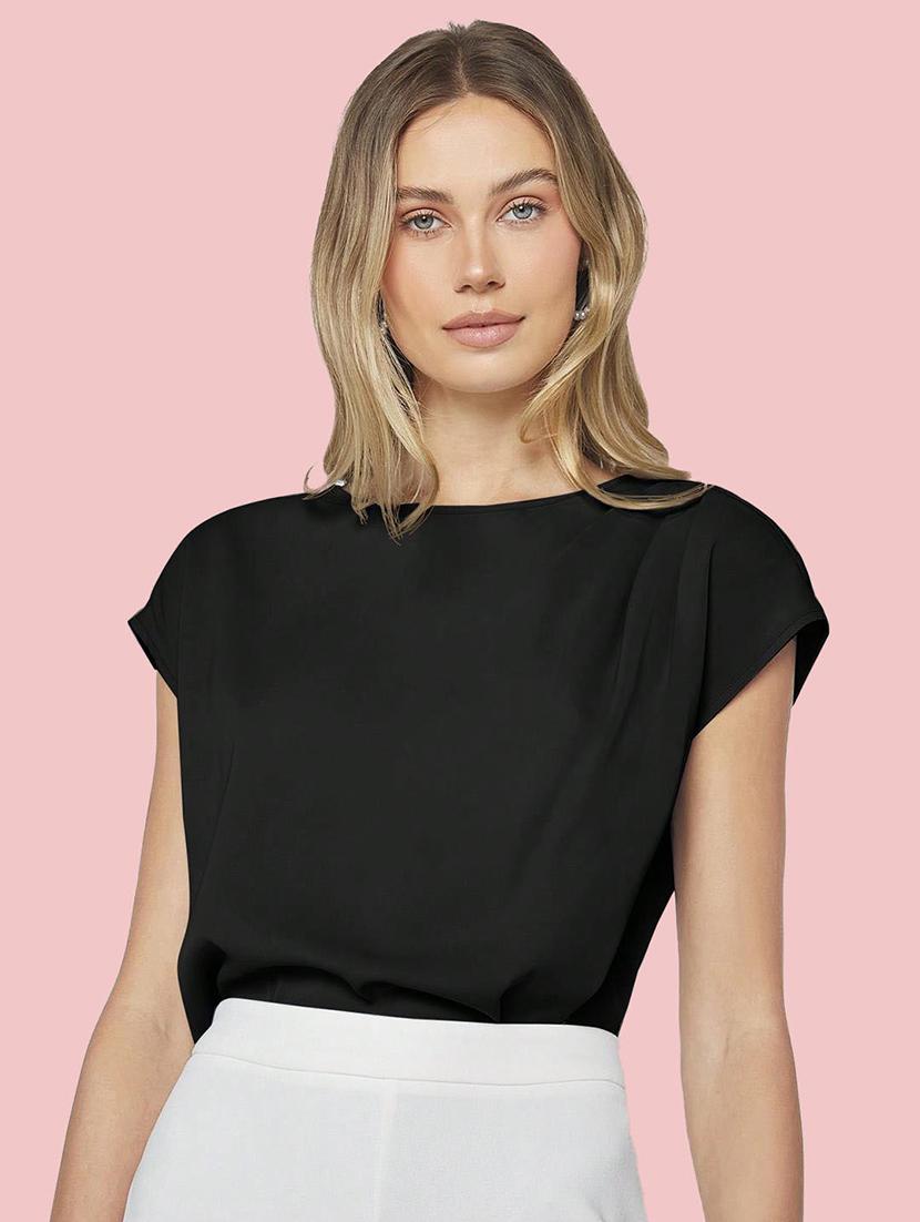 women solid short sleeve regular top - 21944524 -  Zoom Image - 0