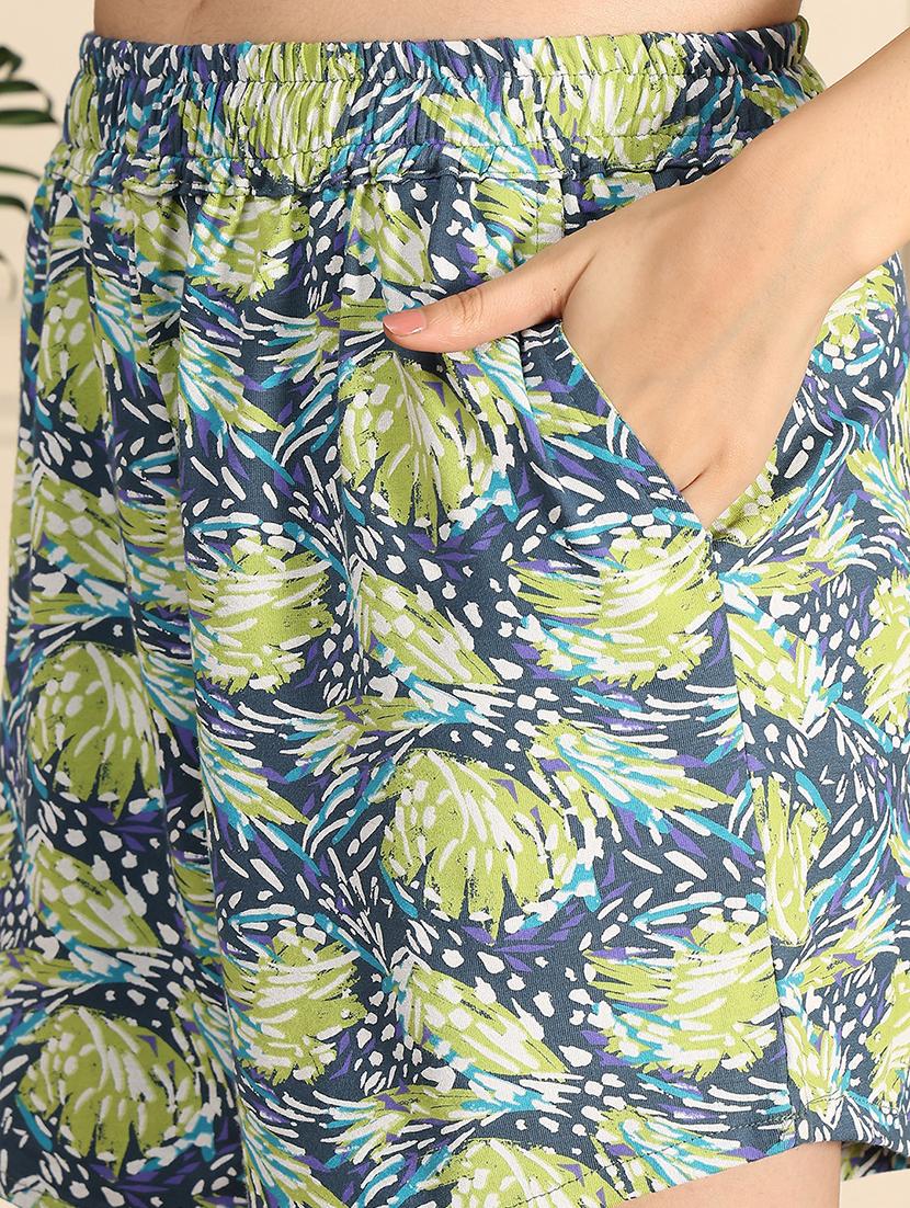 women printed mid rise loungewear short - 21944663 - Standard Image - 5