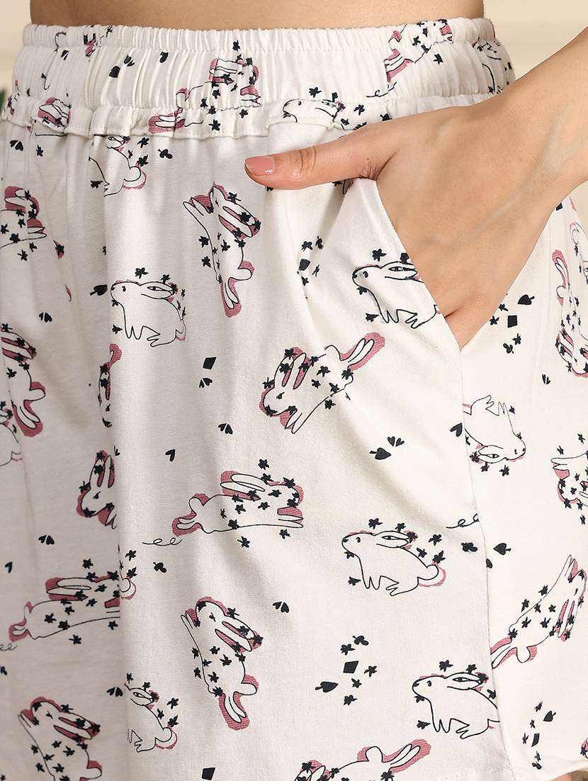 women printed mid rise loungewear short - 21944669 -  Standard Image - 5