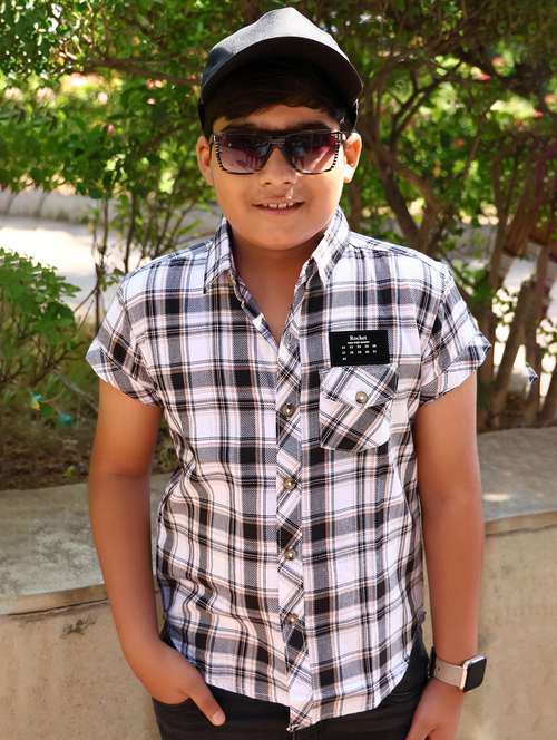 boys checkered short sleeve casual shirt - 21944713 -  Standard Image - 0
