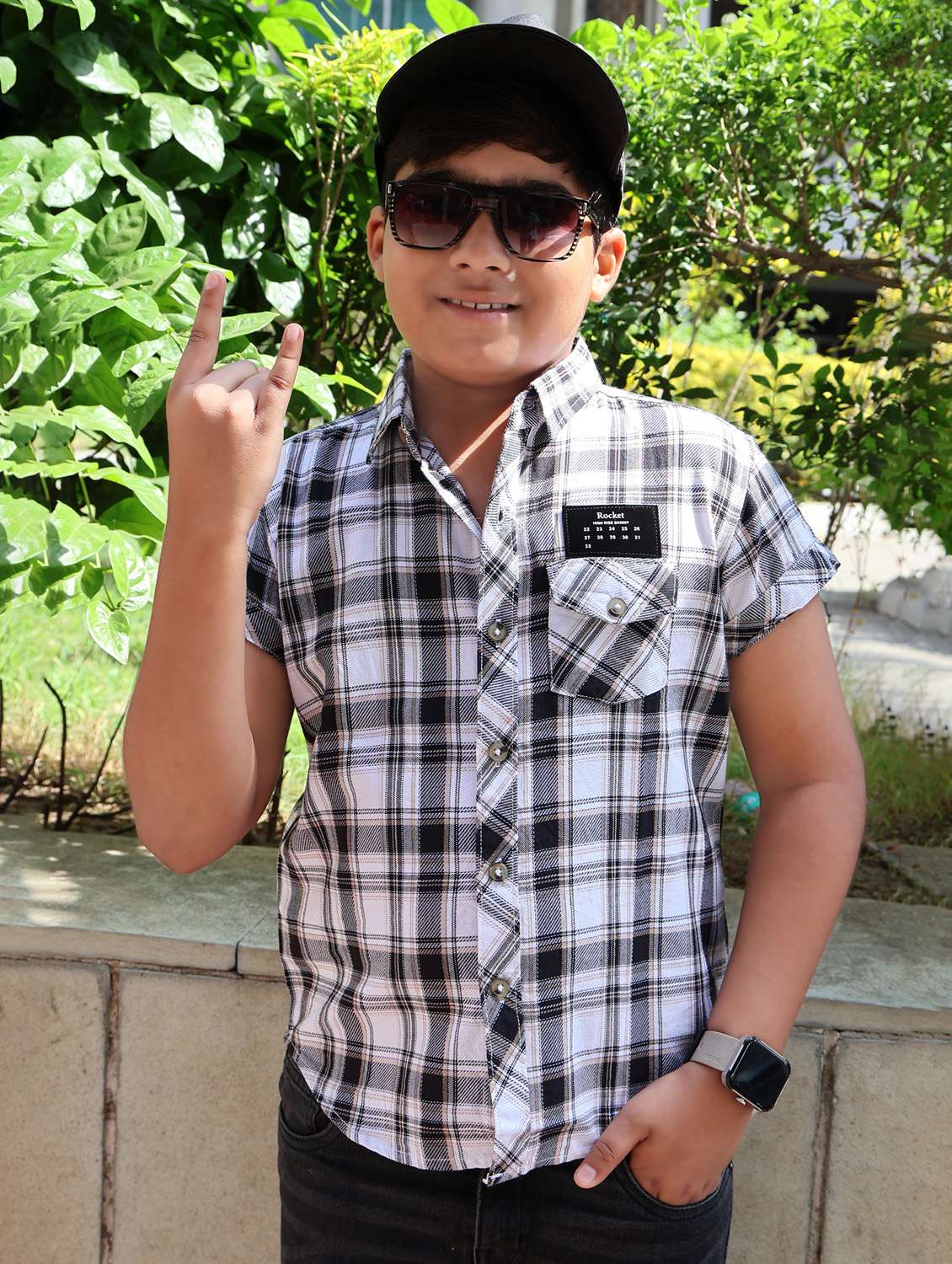 boys checkered short sleeve casual shirt - 21944713 -  Standard Image - 3