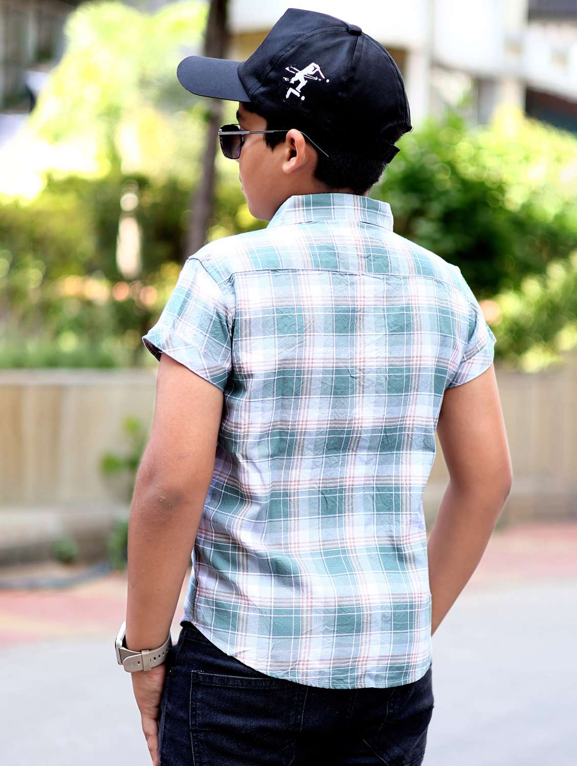 boys checkered short sleeve casual shirt - 21944718 -  Standard Image - 5