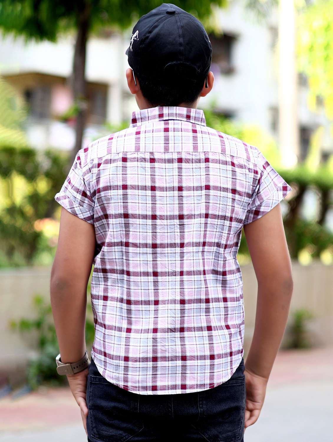 boys checkered short sleeve casual shirt - 21944720 -  Standard Image - 5