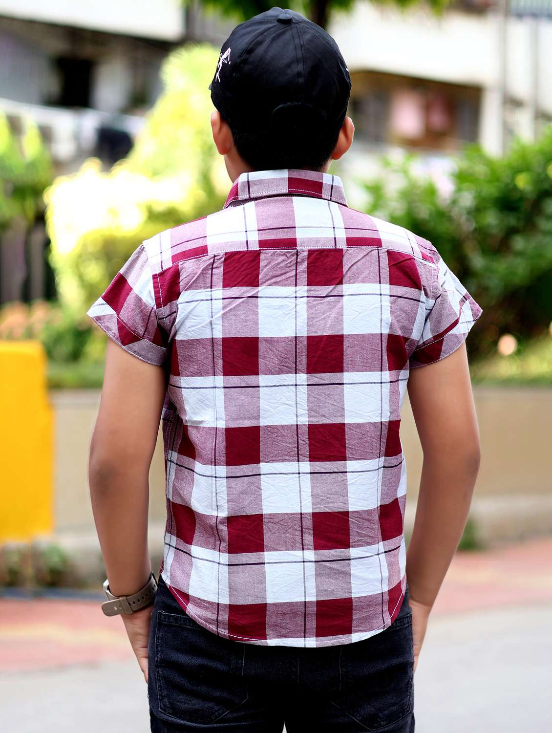 boys checkered short sleeve casual shirt - 21944723 - Standard Image - 5