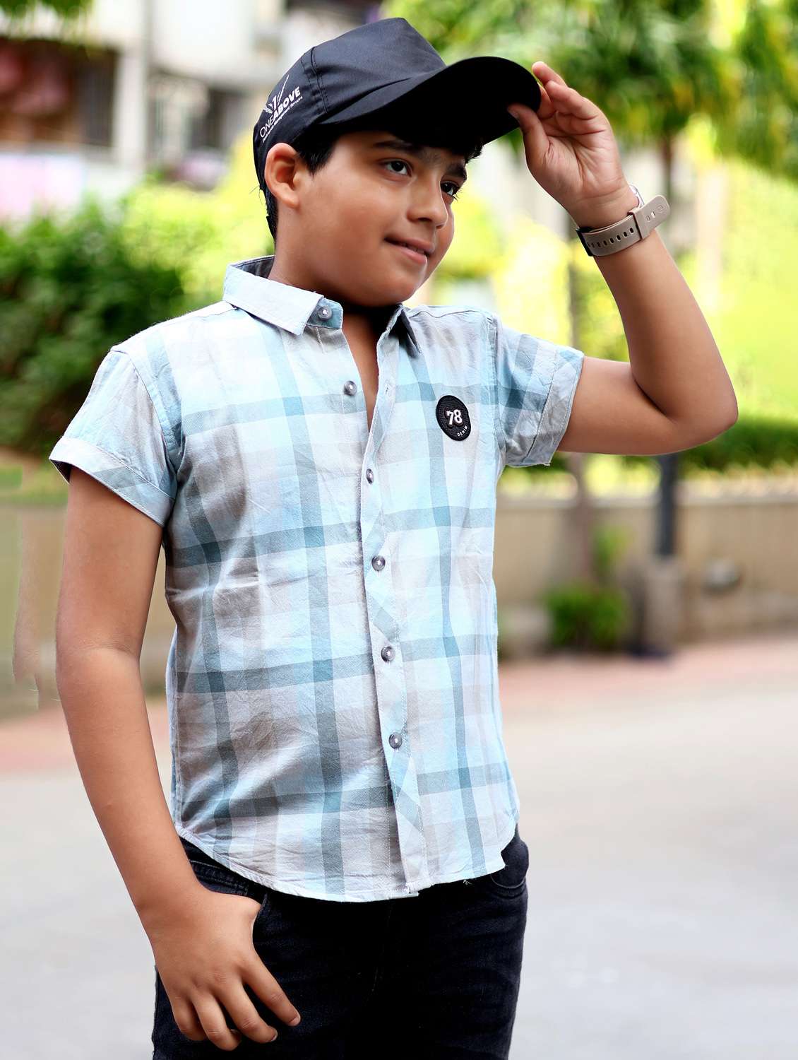 boys checkered short sleeve casual shirt - 21944727 -  Standard Image - 3