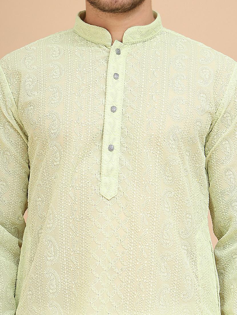 men mandarin neck kurta pyjama ethnic wear set - 21944753 - Standard Image - 5