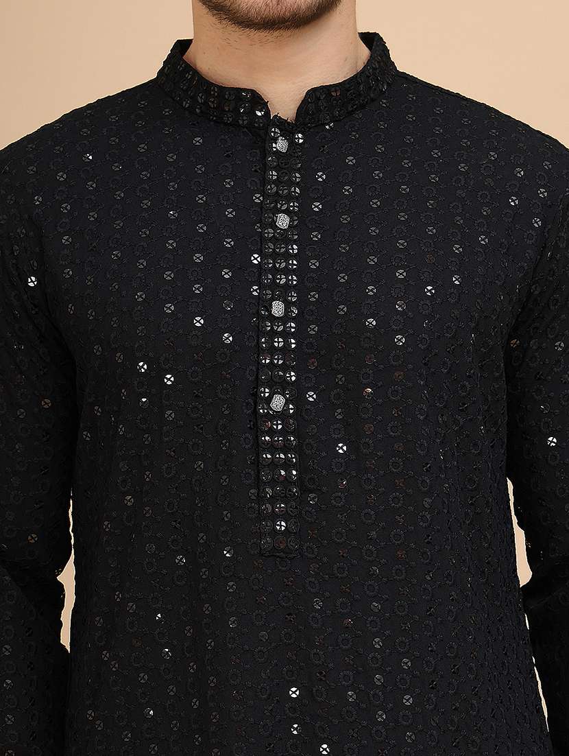 men mandarin neck kurta pyjama ethnic wear set - 21944755 -  Standard Image - 5