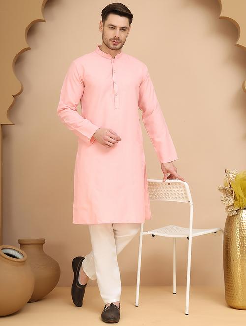 men mandarin neck kurta pyjama ethnic wear set - 21944758 -  Standard Image - 0