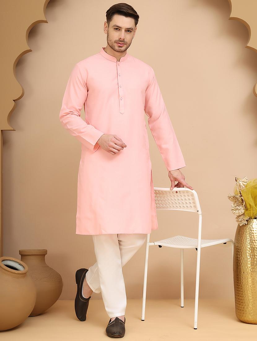 men mandarin neck kurta pyjama ethnic wear set - 21944758 -  Zoom Image - 0