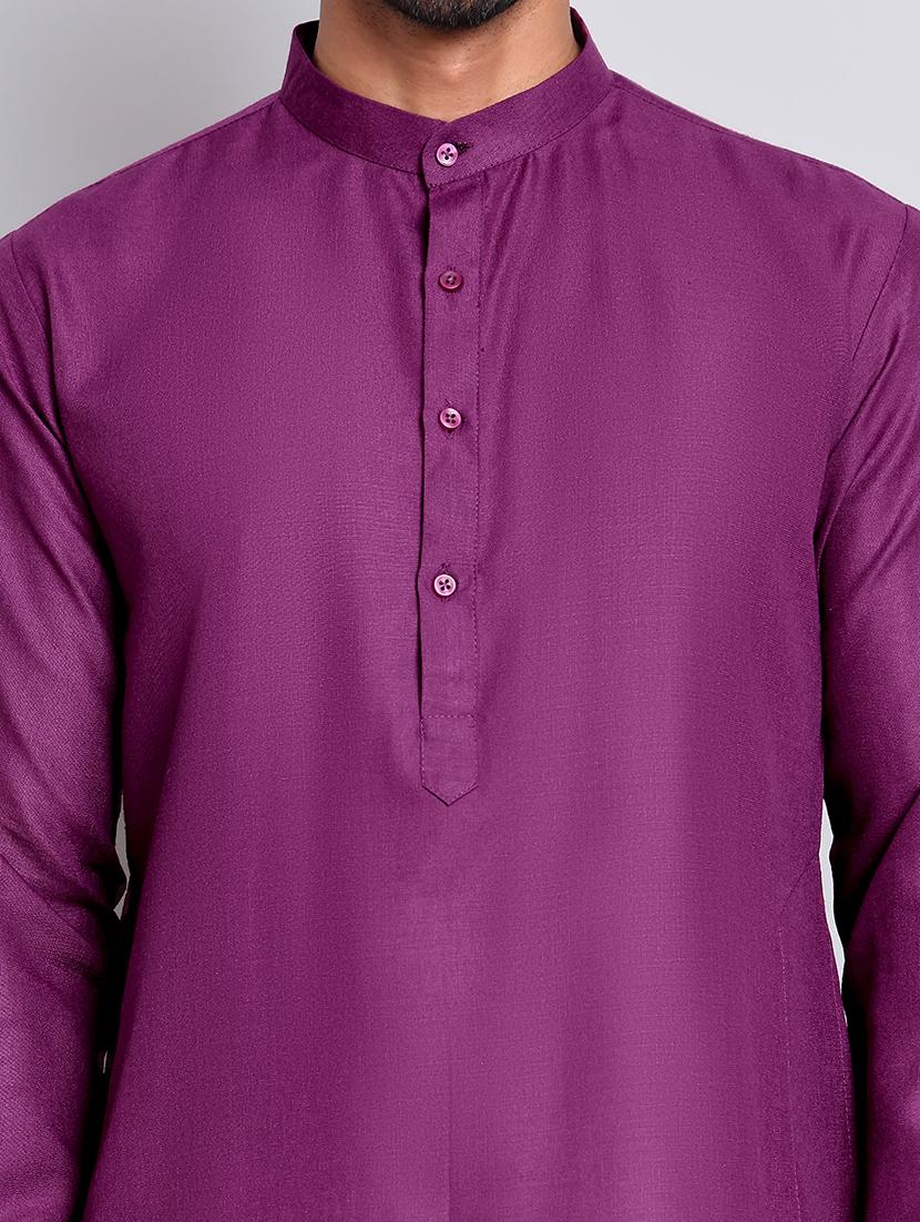 men mandarin neck kurta pyjama ethnic wear set - 21944759 - Standard Image - 5