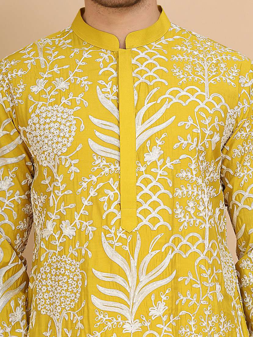 men mandarin neck kurta pyjama ethnic wear set - 21944761 -  Standard Image - 5