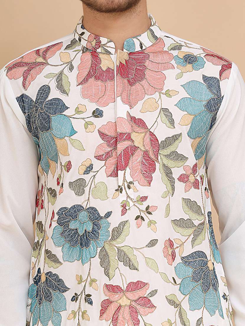 men mandarin neck kurta pyjama ethnic wear set - 21944762 - Standard Image - 5