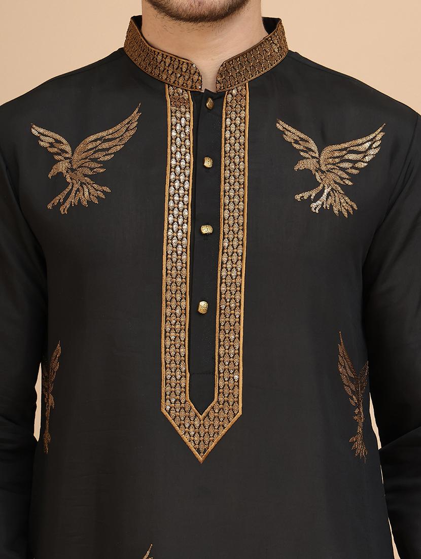 men mandarin neck kurta pyjama ethnic wear set - 21944763 - Standard Image - 5