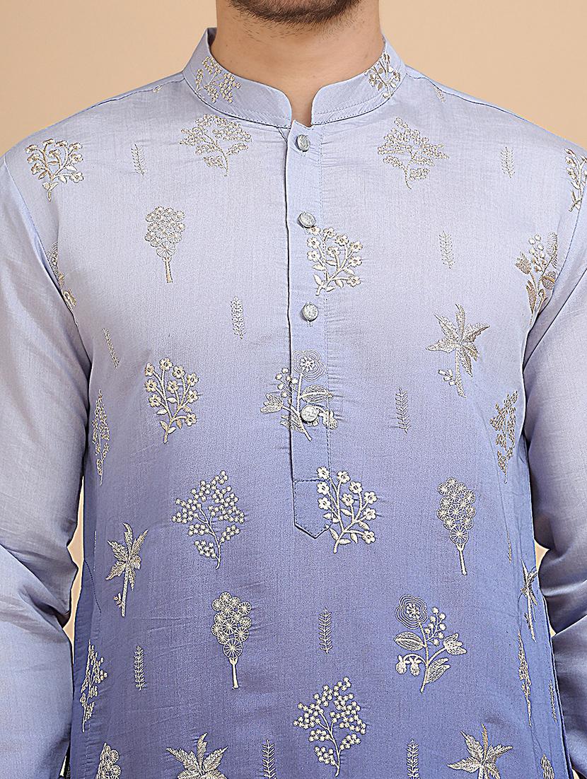 men mandarin neck kurta pyjama ethnic wear set - 21944765 - Standard Image - 5