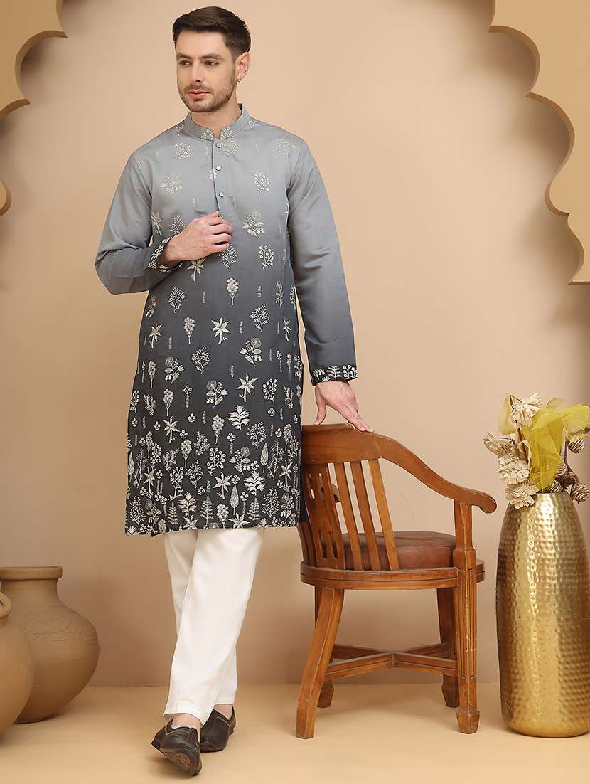 men mandarin neck kurta pyjama ethnic wear set - 21944766 -  Zoom Image - 0