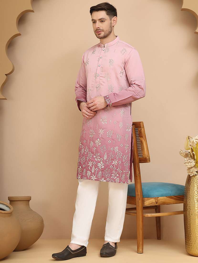 men mandarin neck kurta pyjama ethnic wear set - 21944767 -  Zoom Image - 0