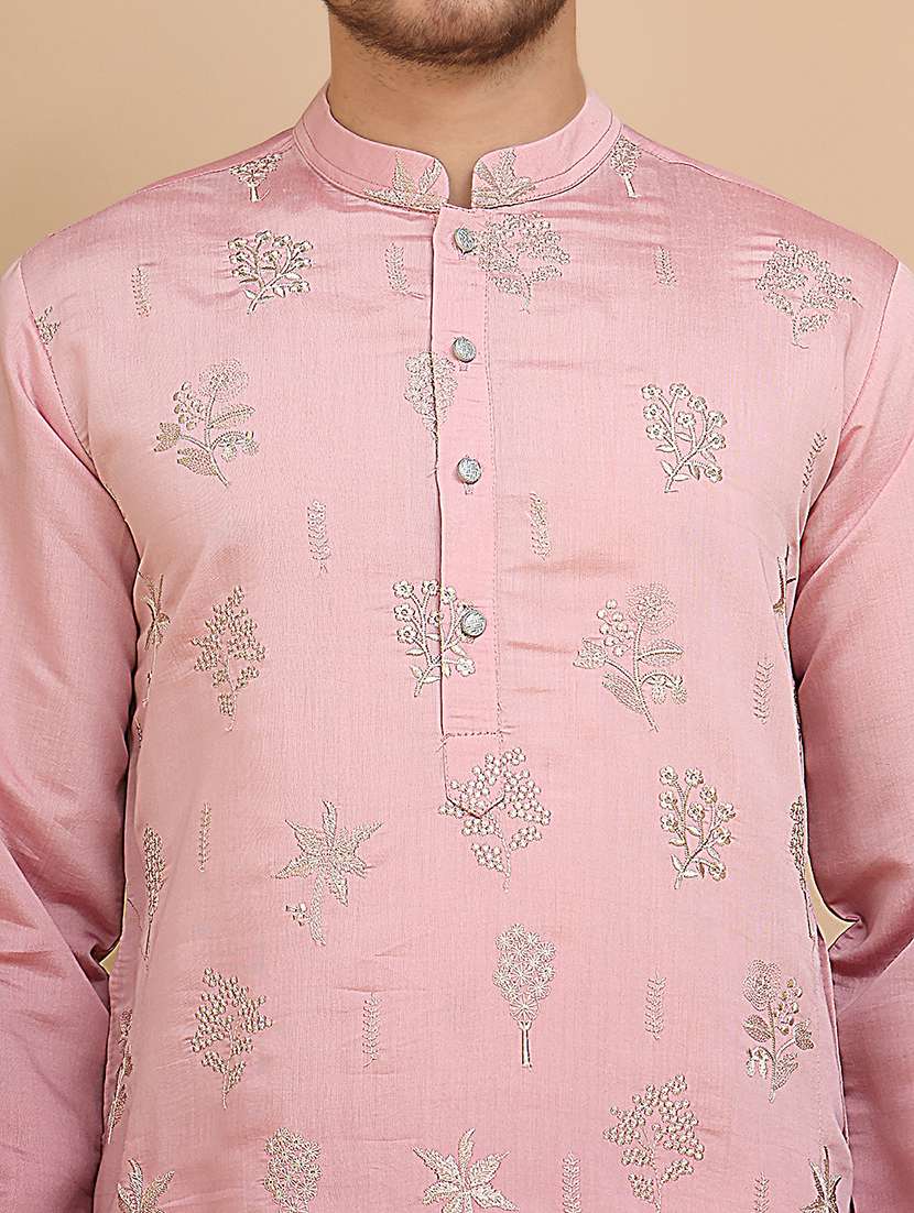 men mandarin neck kurta pyjama ethnic wear set - 21944767 - Standard Image - 5
