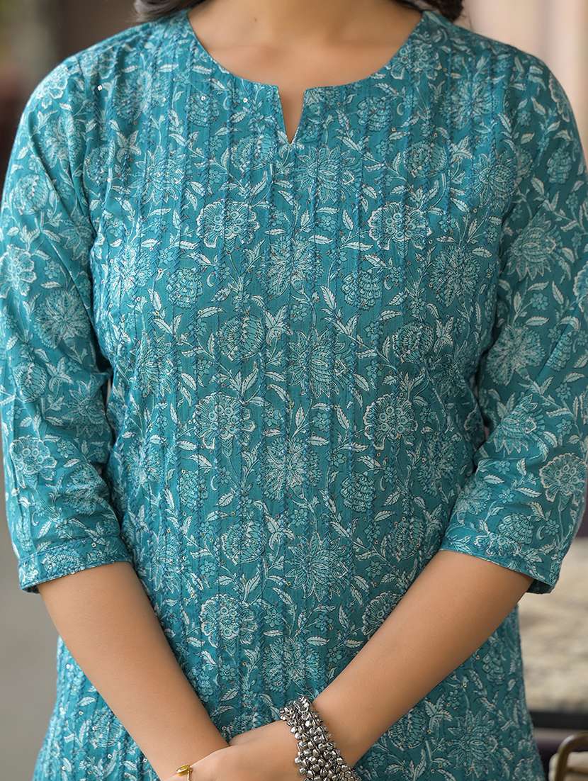 women three quarter sleeve kurta pant with dupatta set - 21944770 - Standard Image - 5
